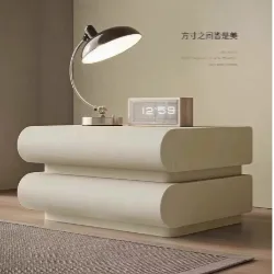Cat-Paw Leather Bedside Table with Light