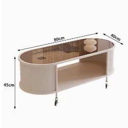 French Cream-Style Table (Tinted Glass + Cream Frame)