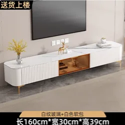 Luxe TV Console with Tempered Glass Storage