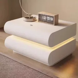 Cat-Paw Leather Bedside Table with Light